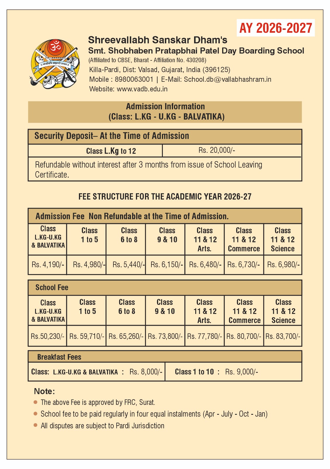 Fee Structure